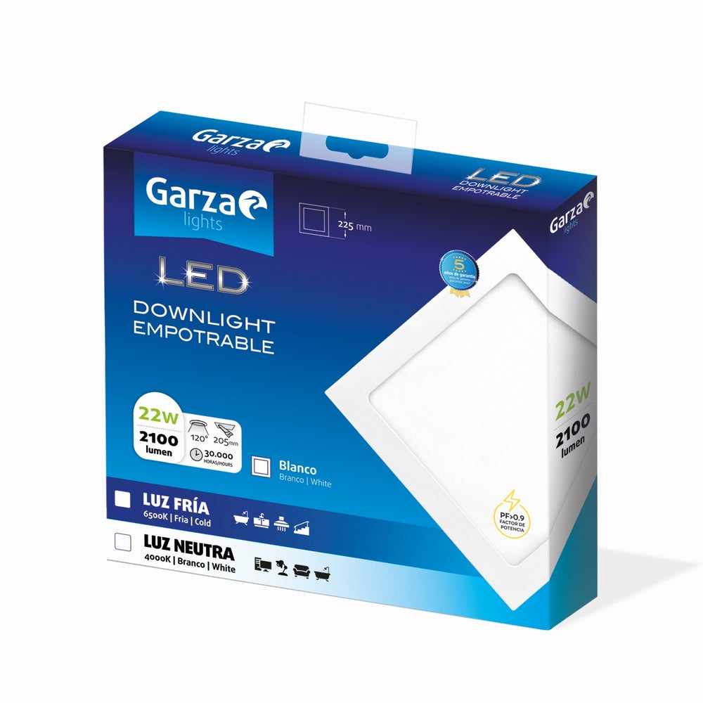 Downlight Empotrable Cuadrado Blanco (25)