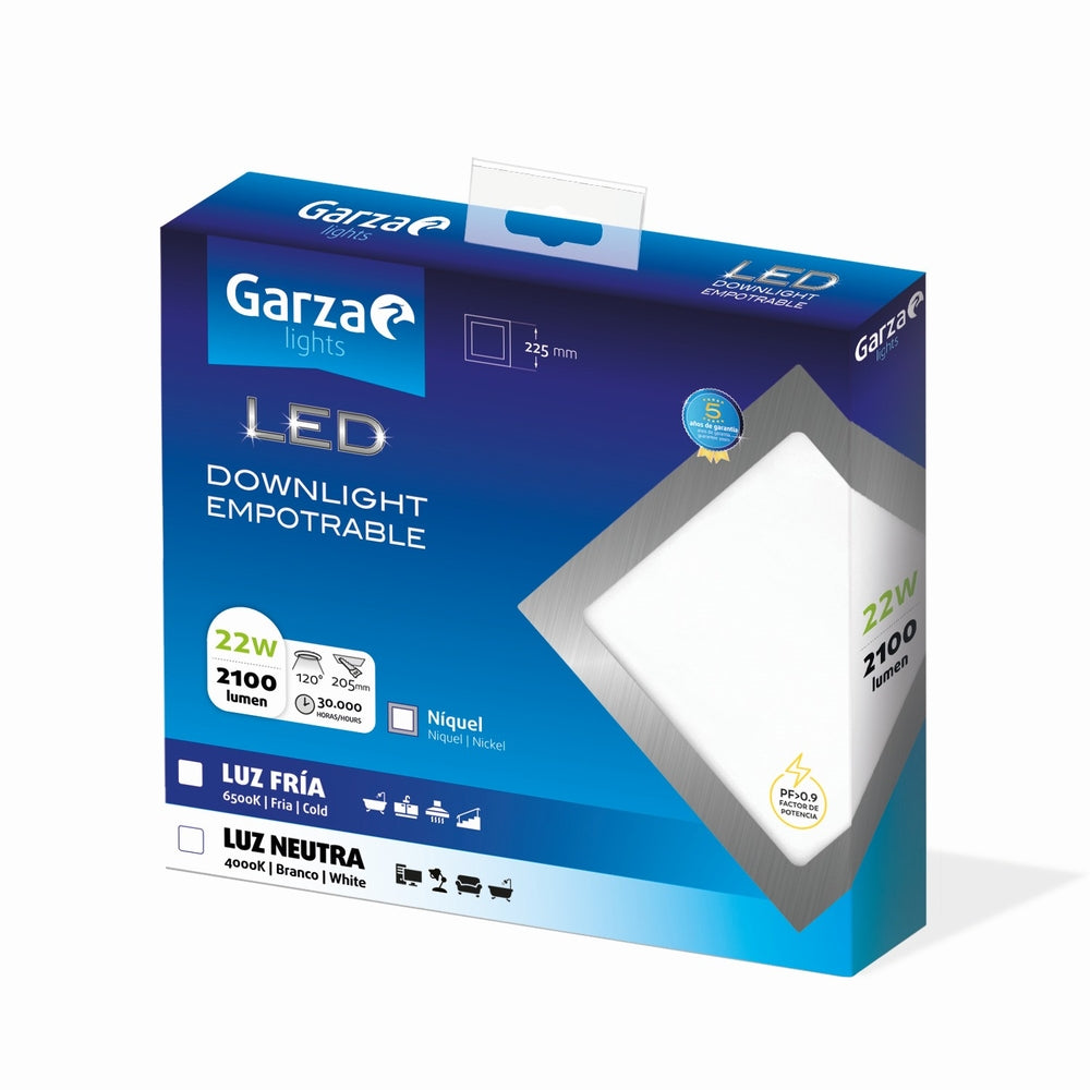 Downlight Empotrable Cuadrado Blanco (33)