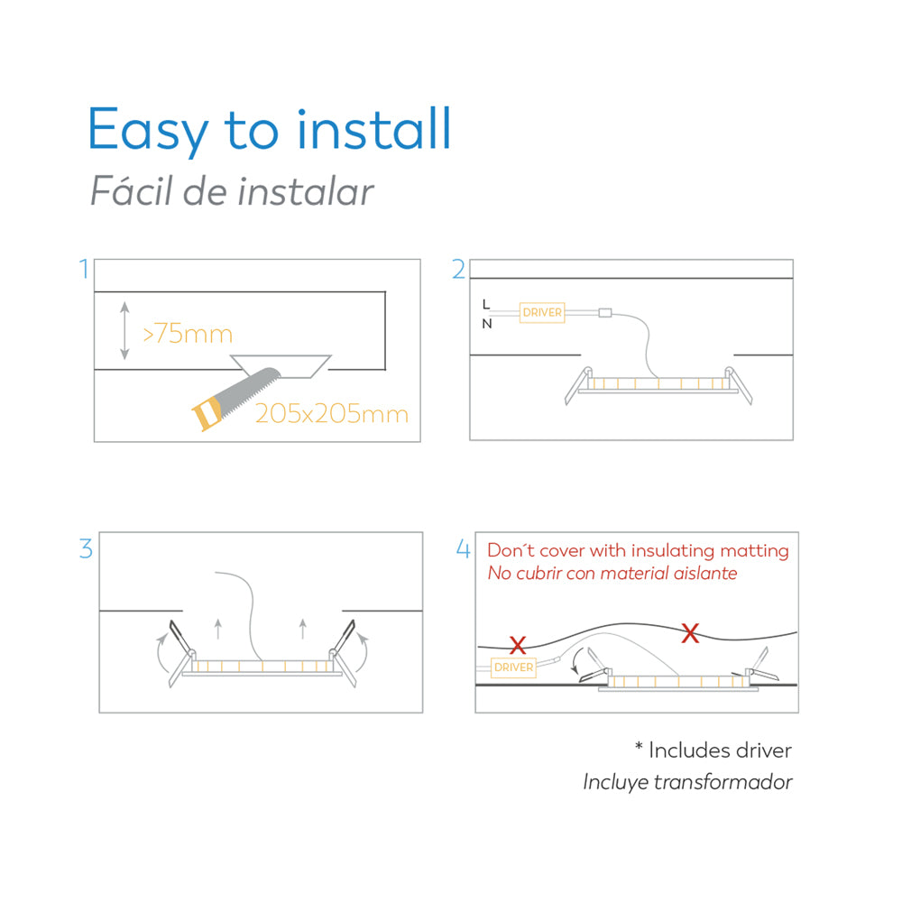 Downlight Empotrable Cuadrado (48)