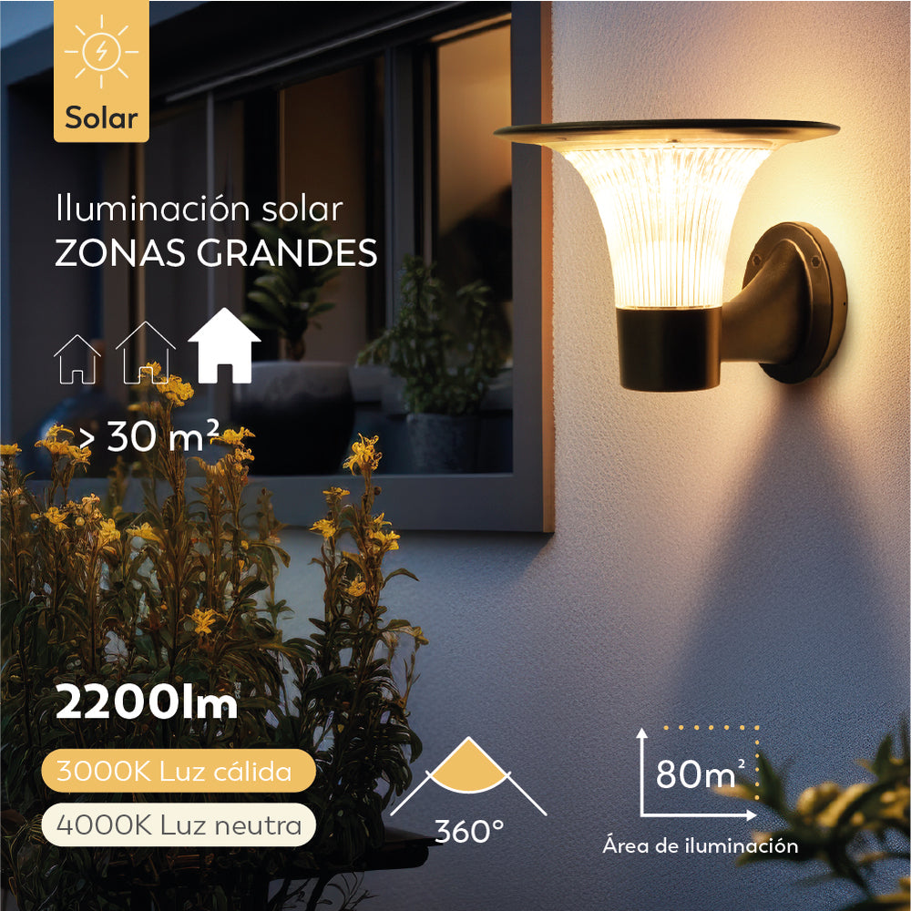 Aplique solar Goliat con iluminación exterior 360º  de alta calidad (5)