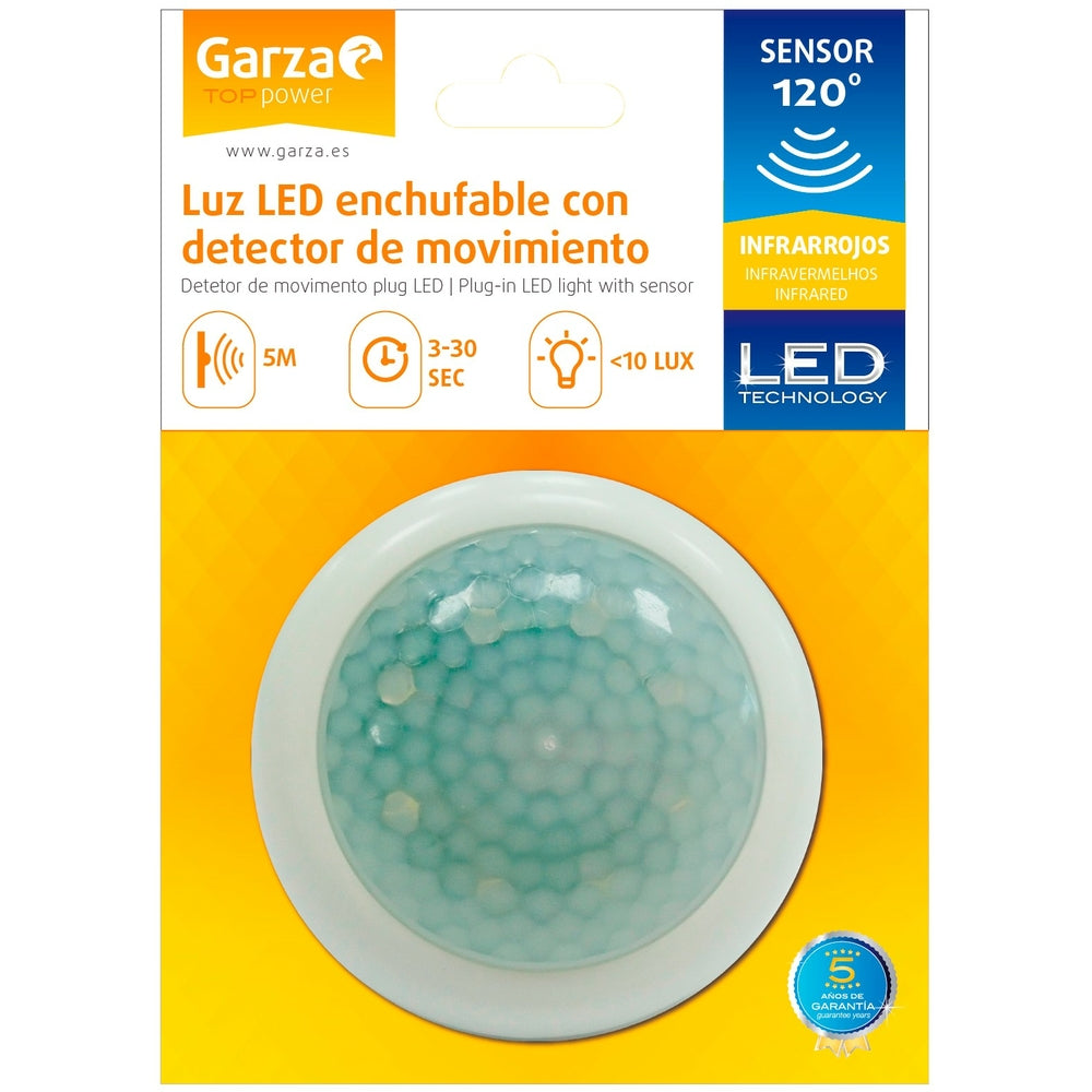 Detector De Movimiento Infrarrojos Enchufable Con Luz Quitamiedos 120º (3)