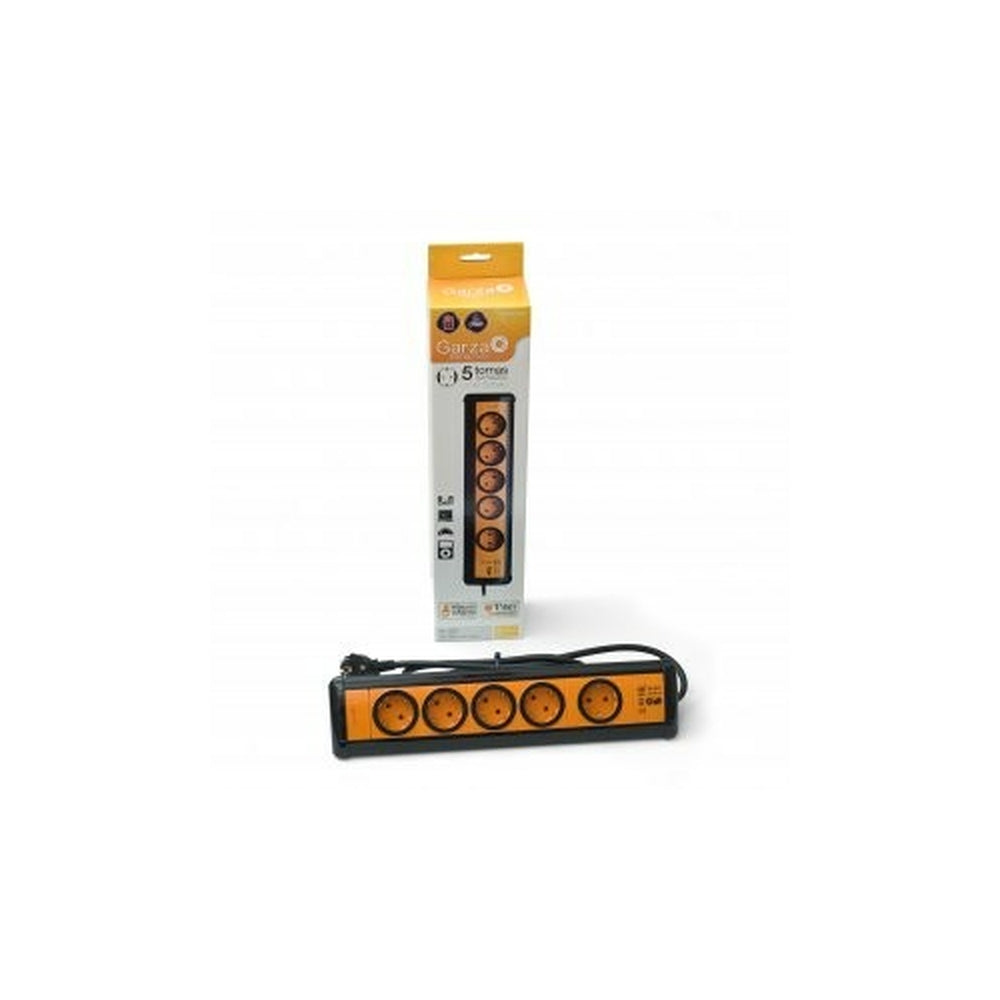 Regleta Profesional Con Interruptor Y Usb-A Negro Naranja