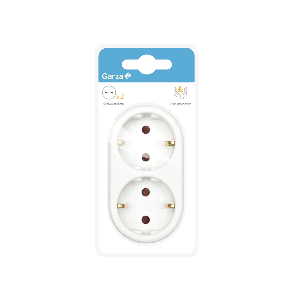 Adaptador De Enchufe De Pared Doble Frontal Schuko
