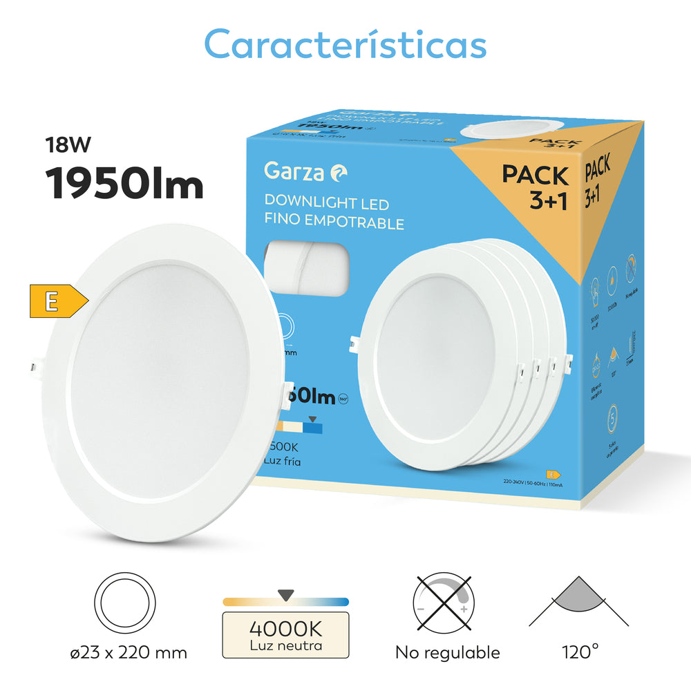 Downlight Empotrar Circular Acrílico Pack 3+1 (5)