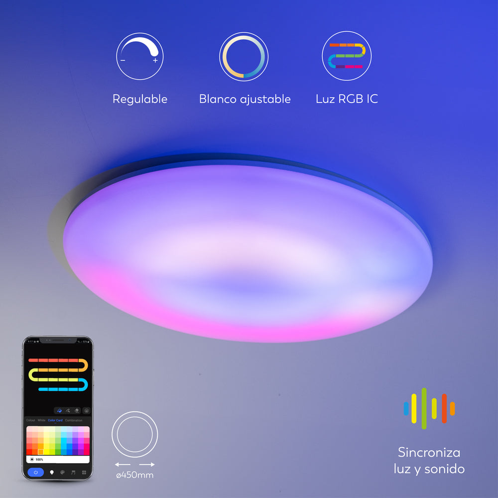 Plafón de techo Wifi Iris RGB IC (2)