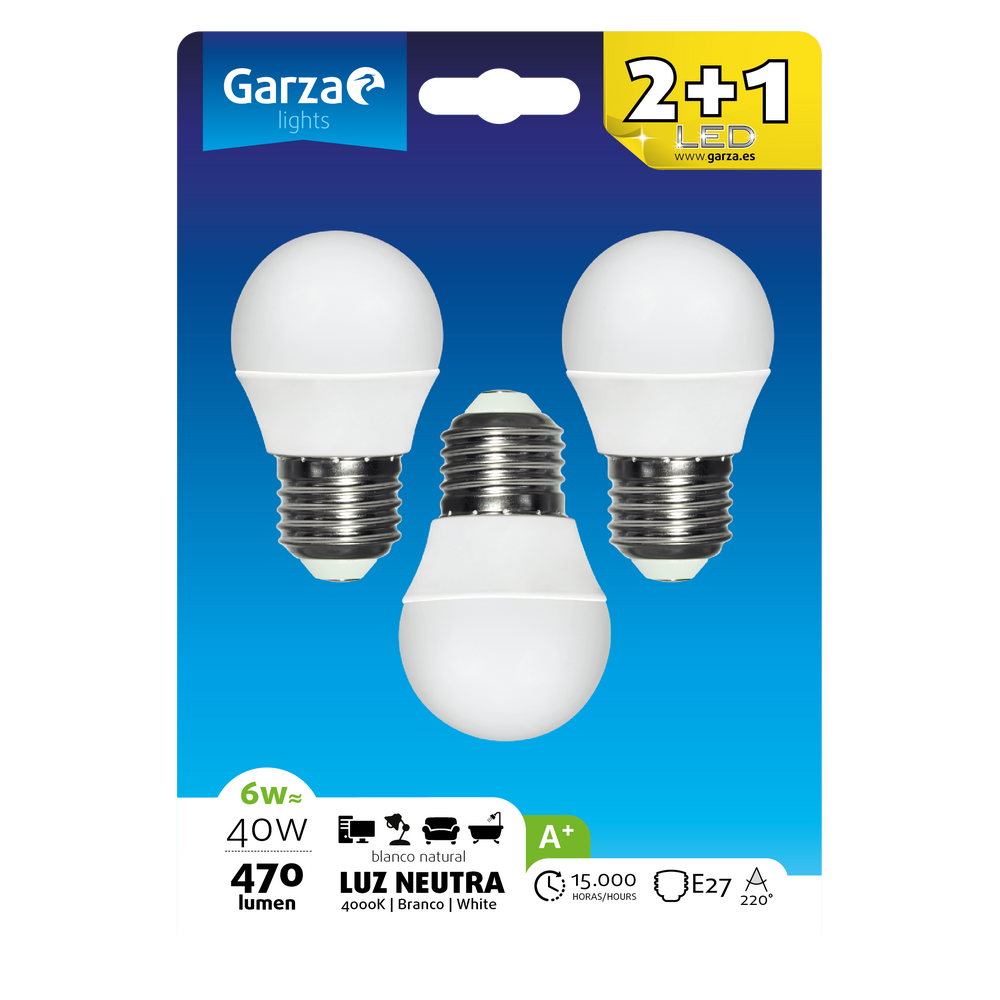 Garza Bombilla Led Smd Esférica G45 E27 (5)