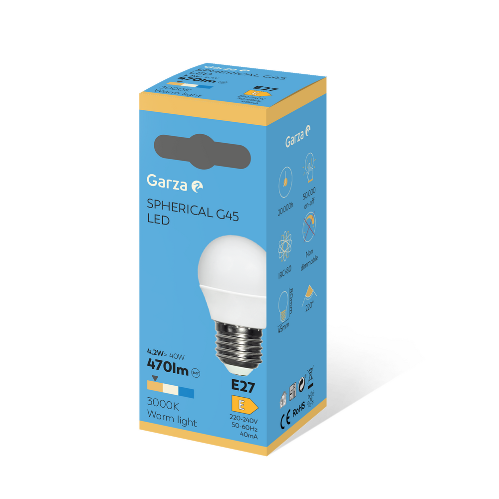 Garza Bombilla Led Smd Esférica G45 E27 (18)