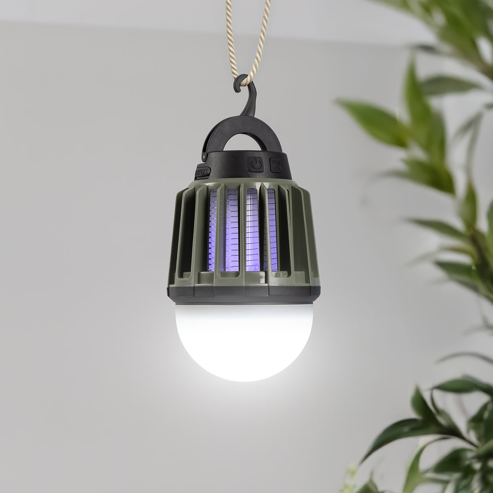 Lámpara antiinsectos 2en1 Xana para camping, con luz ultravioleta + luz LED regulable (6)