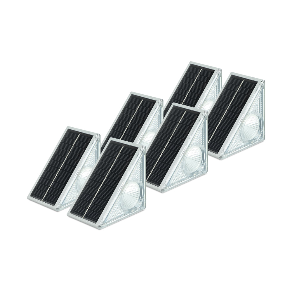 Pack x6 luces para escalera con placa solar