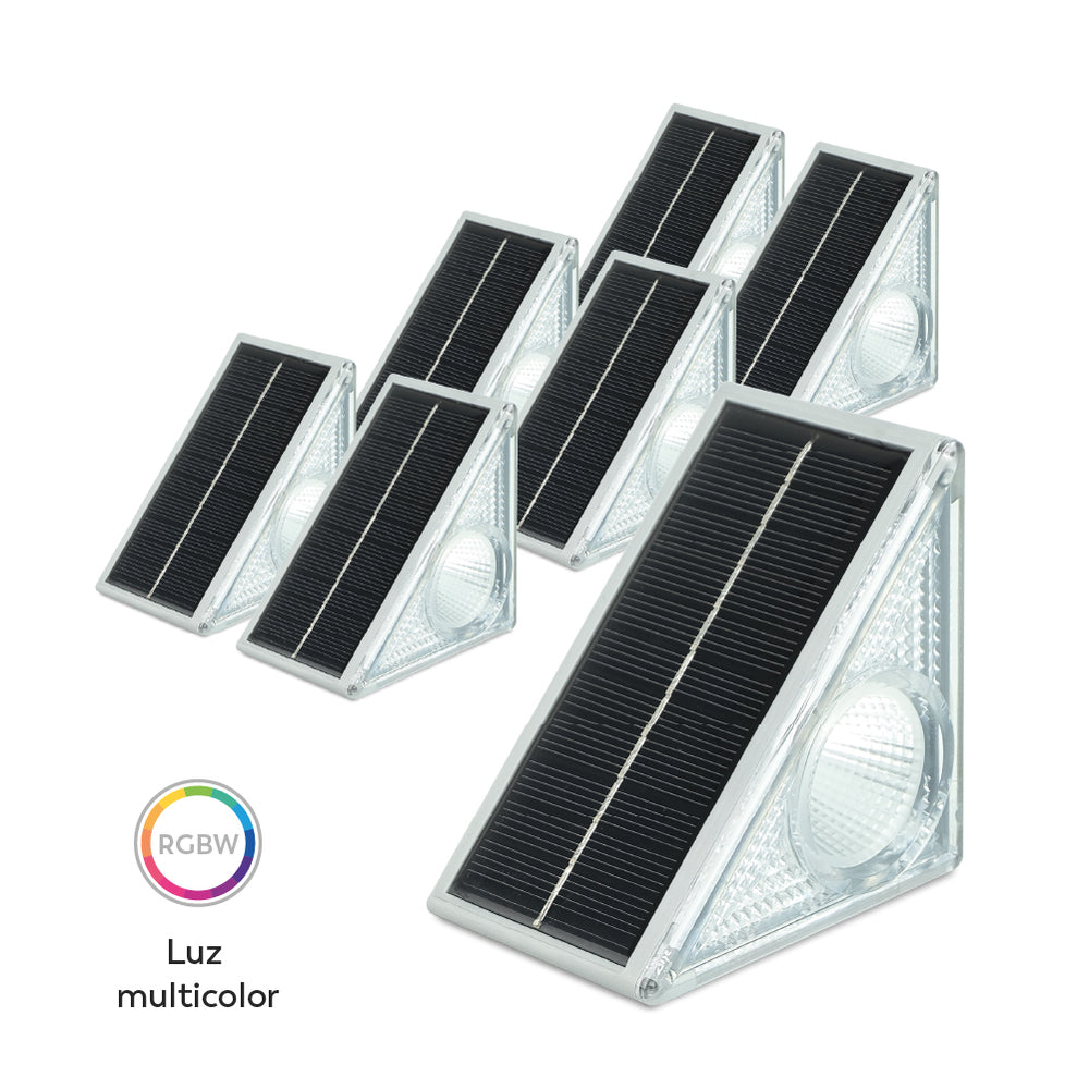 Pack x6 luces para escalera con placa solar (1)