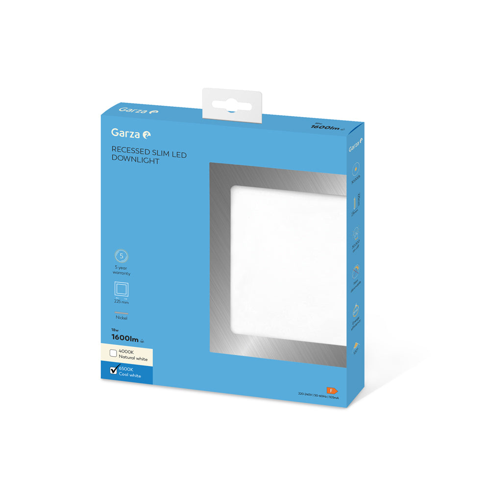 Downlight Empotrable Cuadrado Nickel