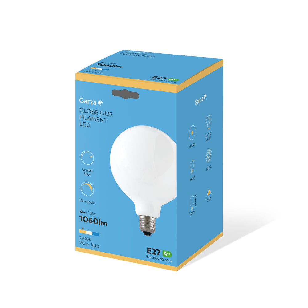 Bombilla Led Filamento Opal Globo G125 E27 Regulable