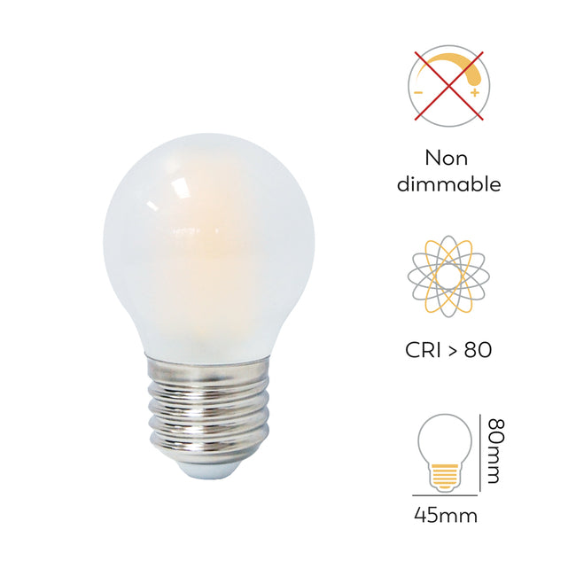 Bombilla Led Filamento Opal Esférica E27 - Características