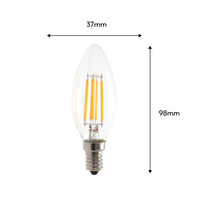 Bombilla Led Filamento Clear Vela E14 - Características