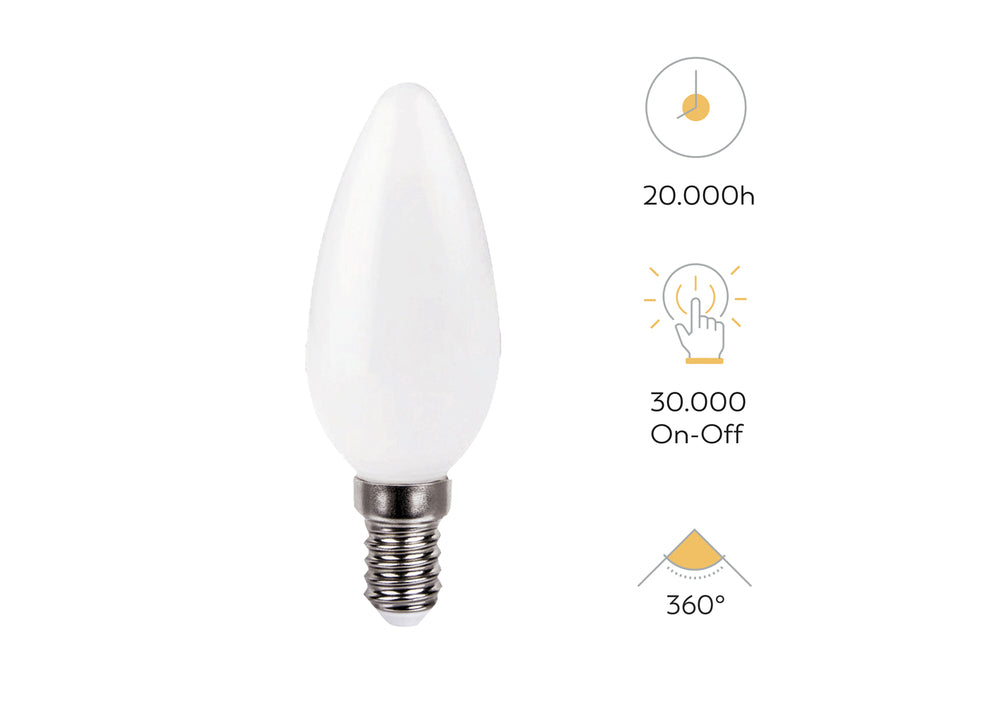 Bombilla Led Filamento Opal Vela E14 - Lifestyle