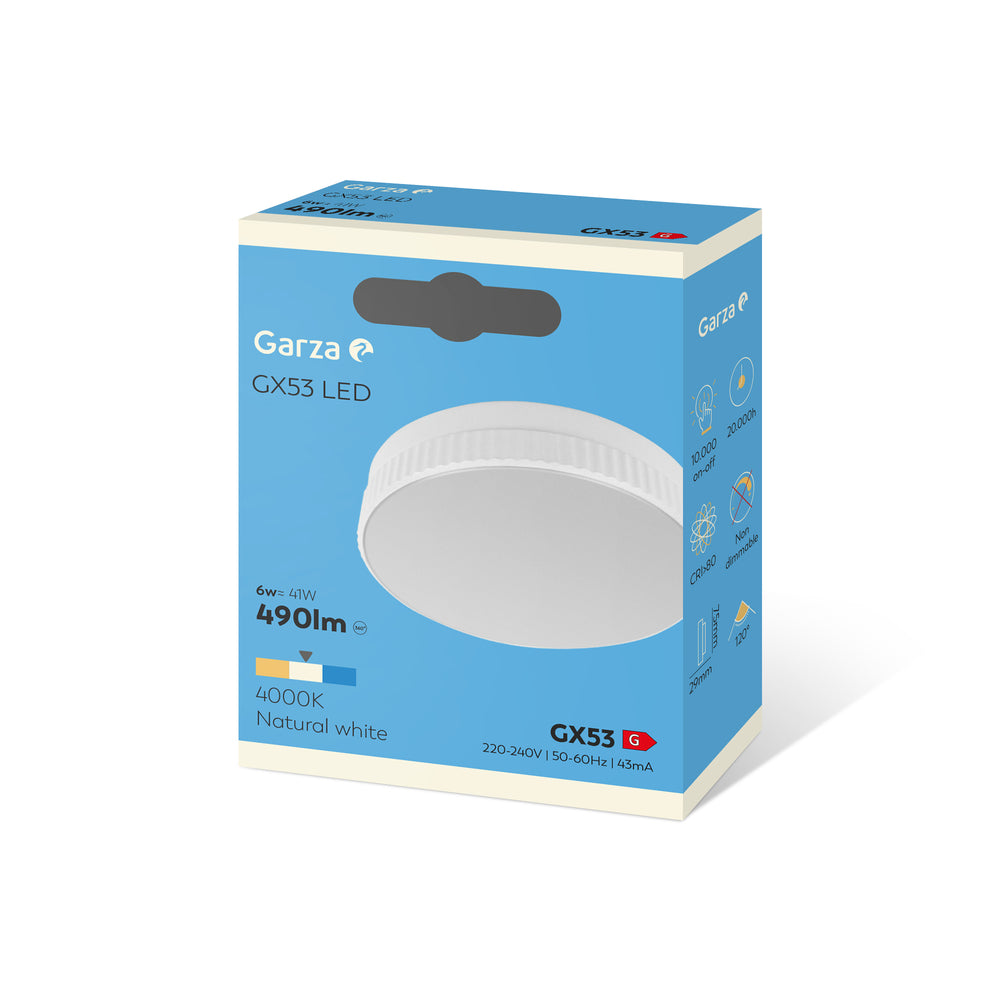 Bombilla Led GX53 (3) & Bombilla  Led Gx53, 6W, 490 Lúmenes, 4000K, 1Und.