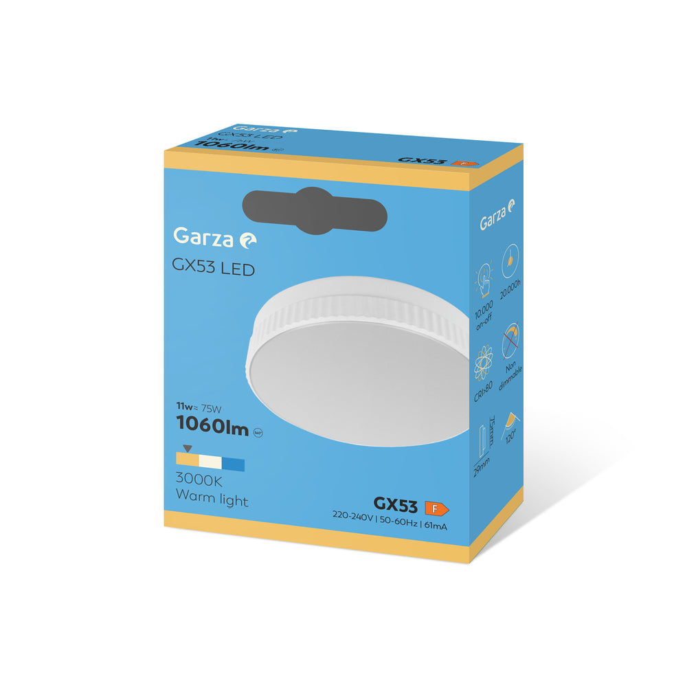 Bombilla Led GX53 (4) & Bombilla  Led Gx53, 11W, 1060 Lúmenes, 3000K, 1Und.