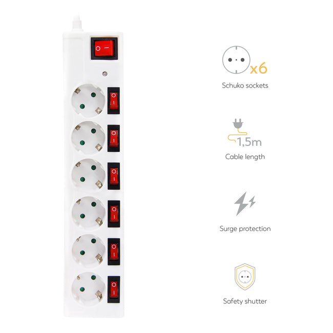 Regleta Con Interruptores Independientes - Características