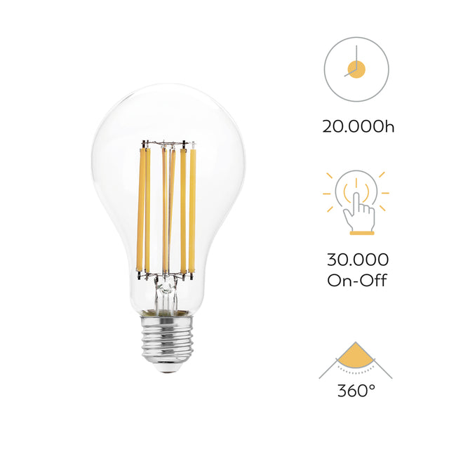 Bombilla Led Filamento Clear Estándar A75 E27 - Características
