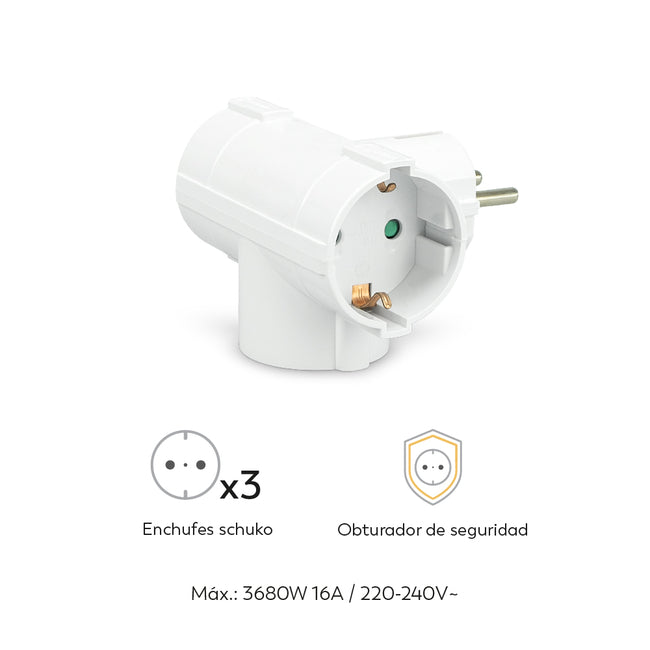 Adaptador De Pared Triple Superior - Características