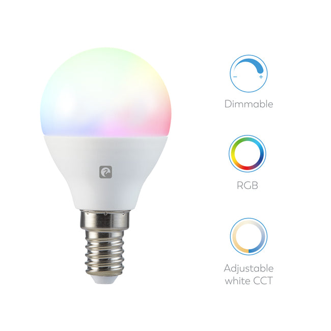 Bombilla Wifi Esférica E14 Rgb+Cct (4) - Características