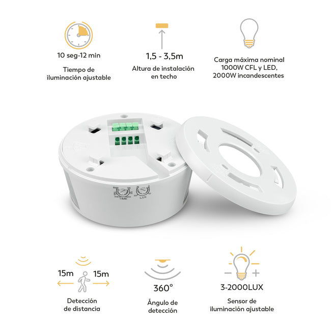 Detector de movimiento pasa pasillos - Características