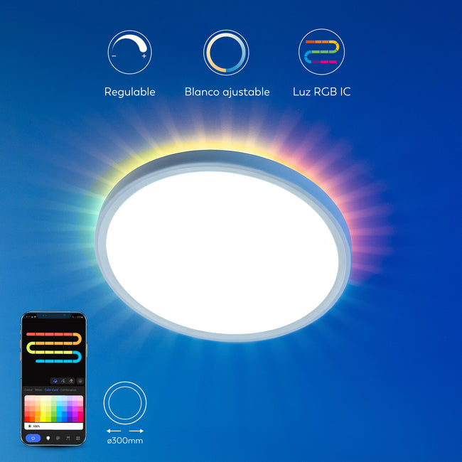 Plafón de techo Wifi Tango con luz indirecta RGB IC - Características