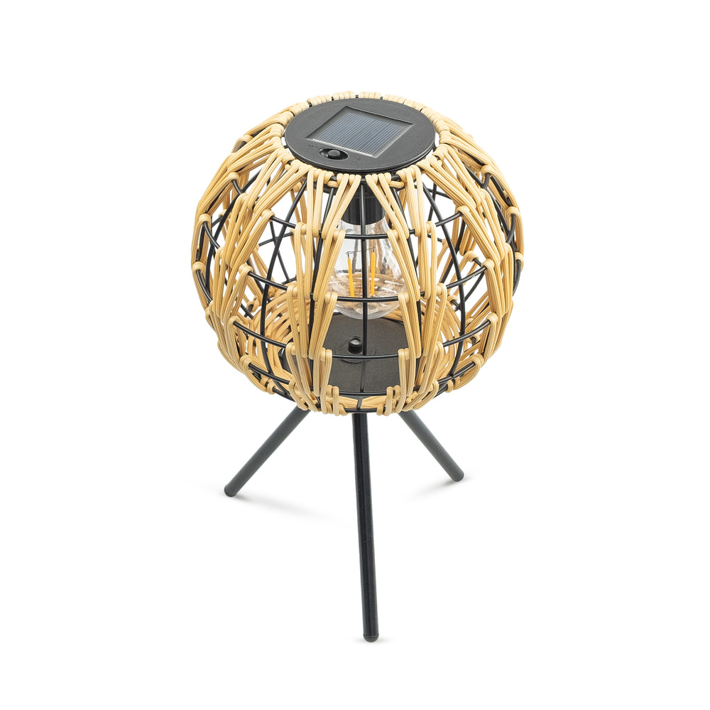 Farolillo solar decorativo Kobe efecto ratán (1)