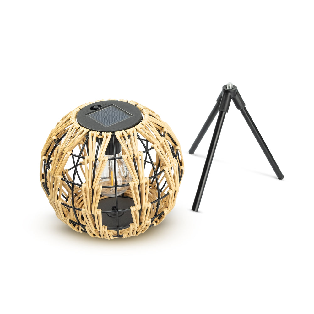 Farolillo solar decorativo Kobe efecto ratán (2)