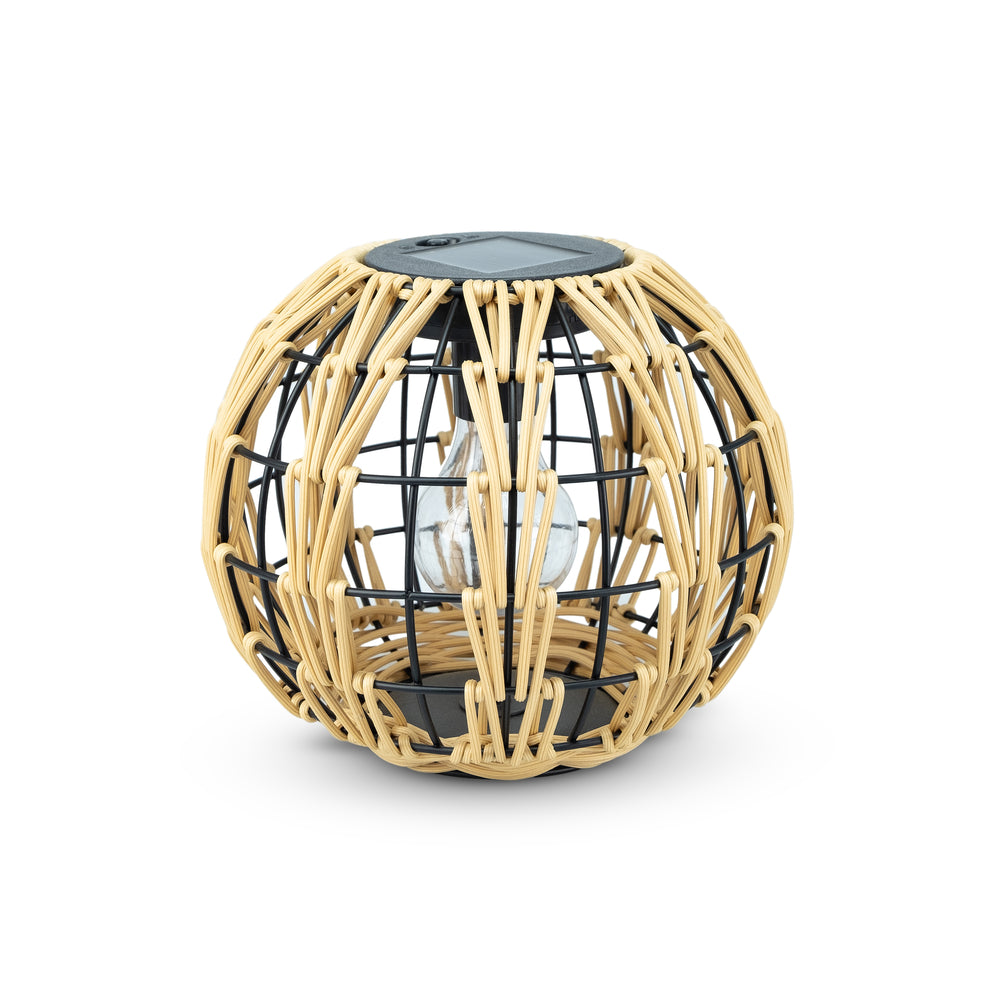 Farolillo solar decorativo Kobe efecto ratán (3)