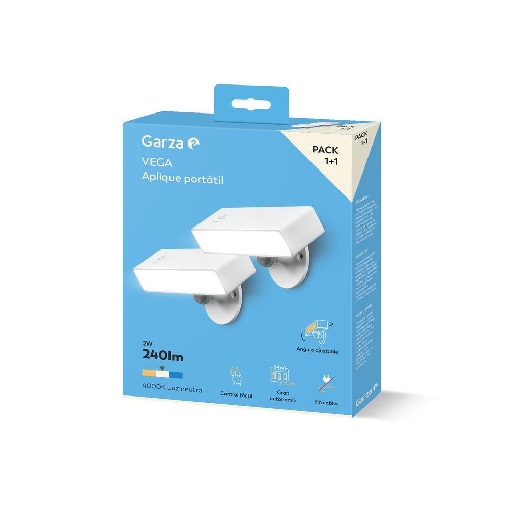 Aplique LED portátil Vega plástico (2)