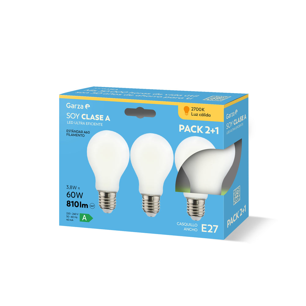 Bombilla LED Filamento Mate Estándar CLASE A E27