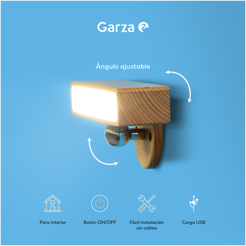Aplique LED portátil Vega madera (4)