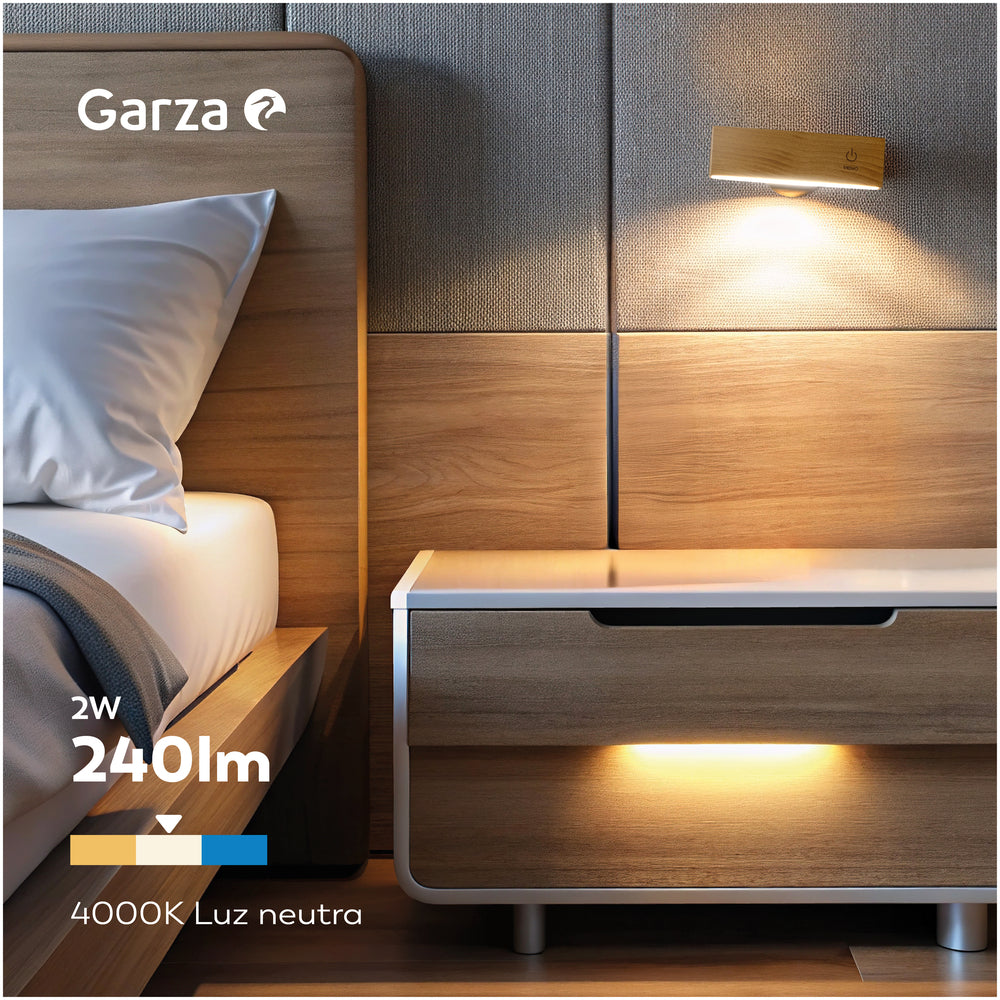 Aplique LED portátil Vega madera (2)