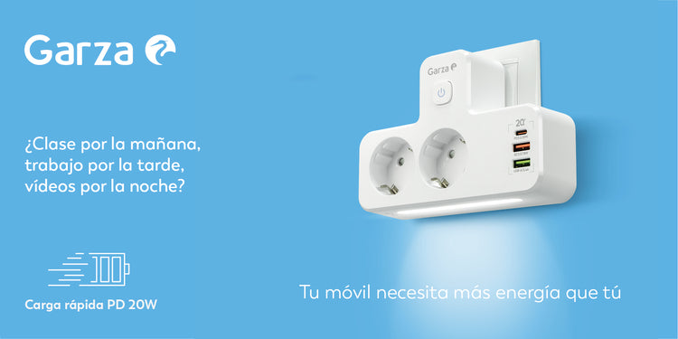 Adaptador carga rápida y luz de noche