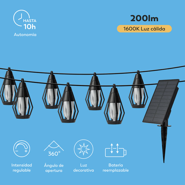 Guirnalda solar Selene lágrima con efecto llama mejorado - Características