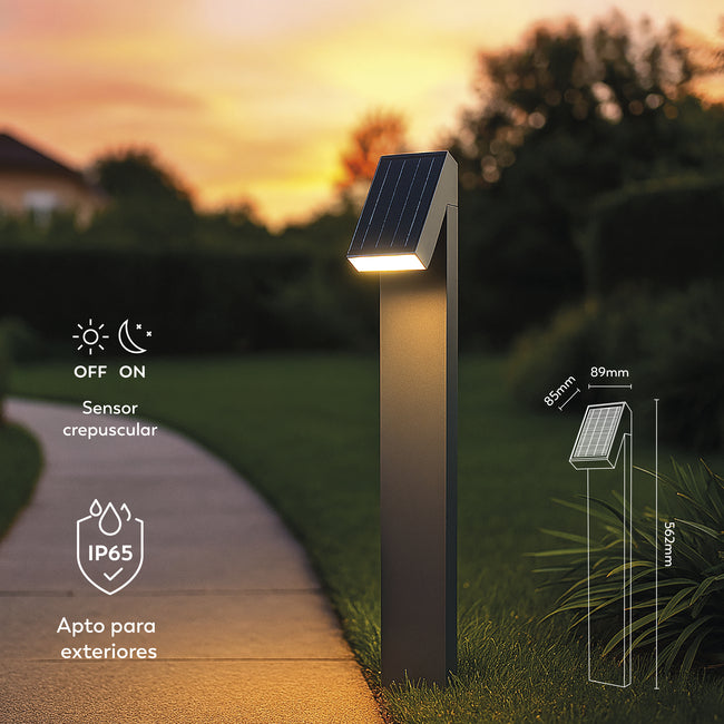 Poste solar premium Lryra 500 lm, autonomía hasta tres días nublados - Características