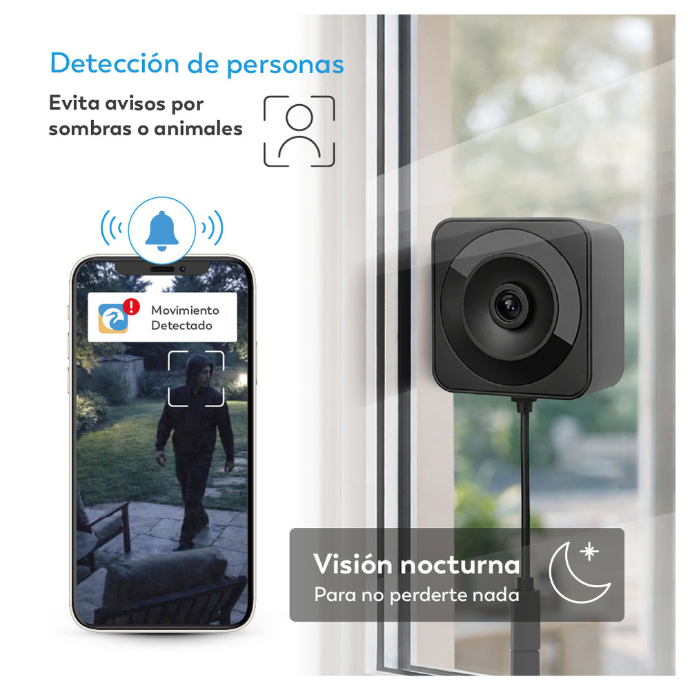 Vesper - Cámara de Vigilancia WiFi para Ventana con Reloj Digital (5)