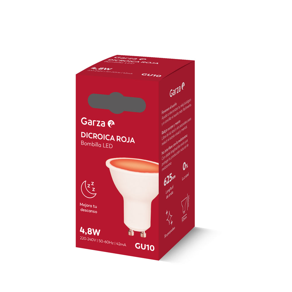 Bombilla luz roja melatonina Dicroica GU10 (1)