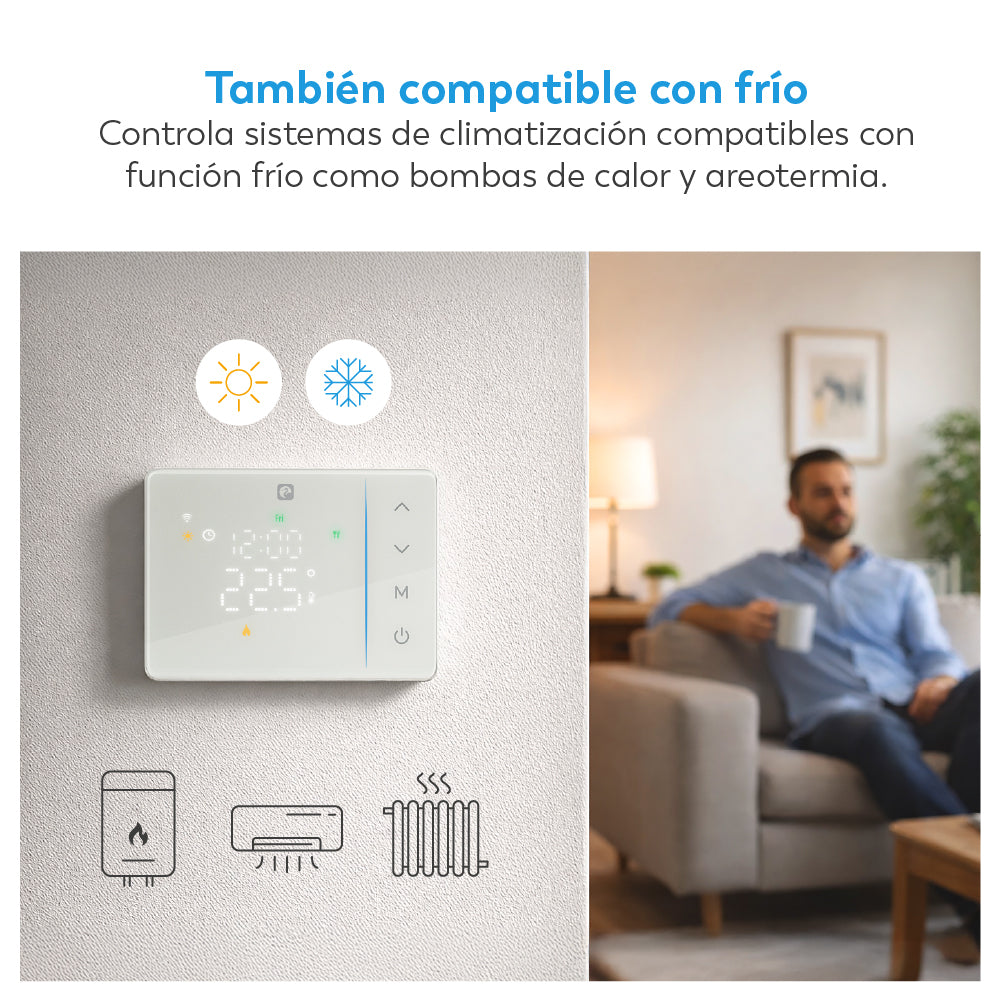 Teide - Termostato Inteligente Wifi Para Calefacción y Sistemas de frío de relé seco (8)