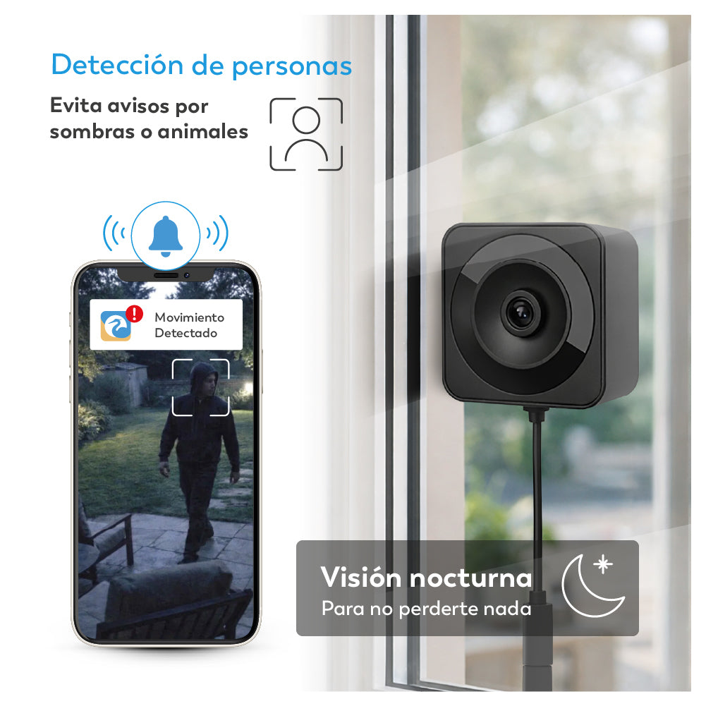 Vesper - Cámara de Vigilancia WiFi para Ventana con Reloj Digital (5)