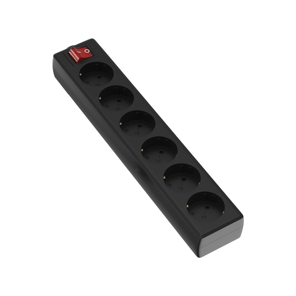 Regleta Garza Basic sin cable y con interruptor para 6 tomas de color Negro, 1 ud