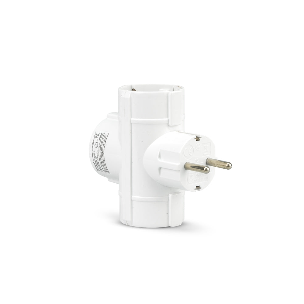 Adaptador De Pared Triple Lateral