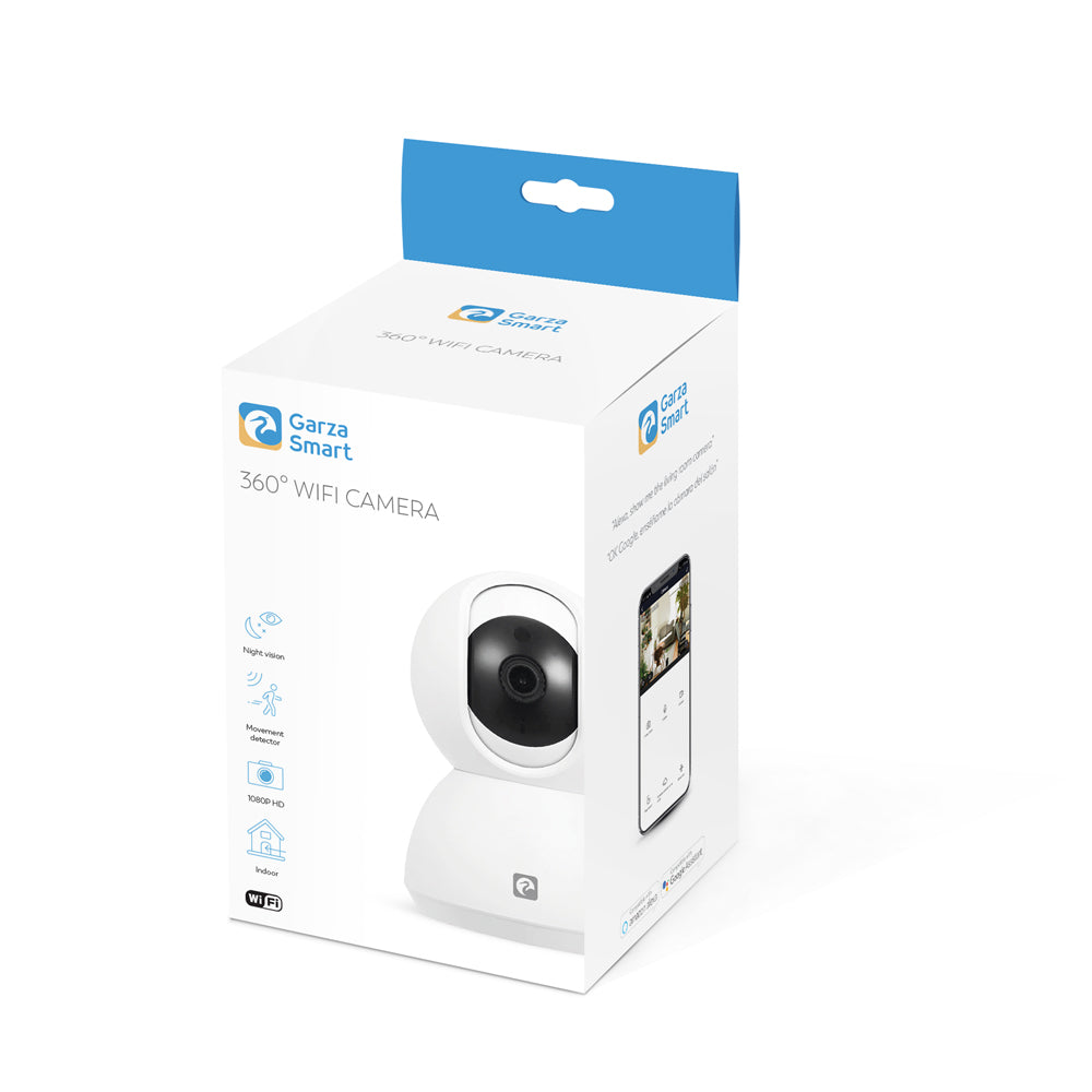 Cámara Seguridad Inteligente Wifi 360º 1080P HD, con Sensor de Movimiento y Visión Nocturna