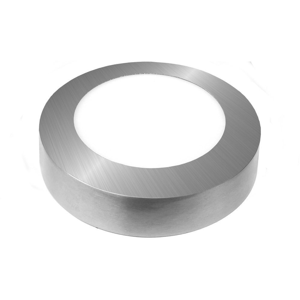 Downlight GARZA Led de Superficie Circular Nickel 120mm, 6W, 420 lúmenes, 4000K (1)