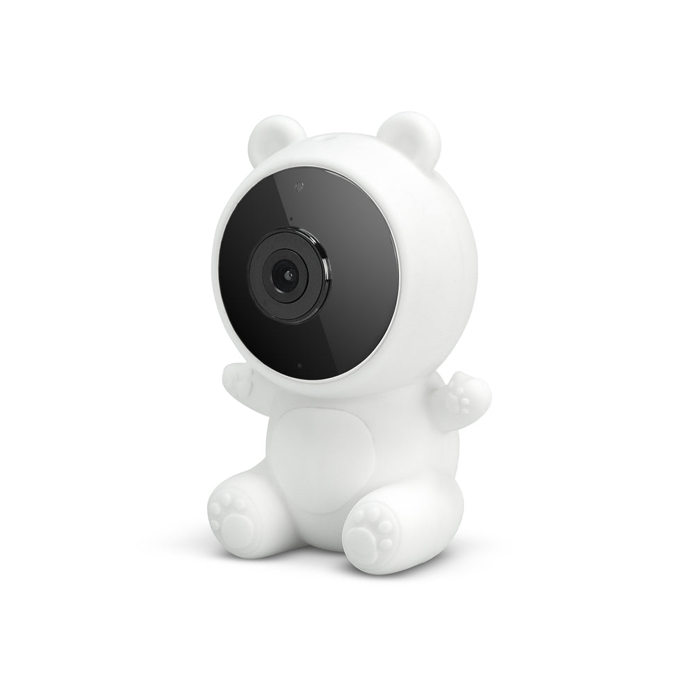 Garza Kids - Cámara vigila bebés 1080p HD con Sensor de temperatura, Visión nocturna, Detección de llantos, Nanas, Ruido blanco y Wifi 2.4 GHz. (3 Fundas + Soporte)