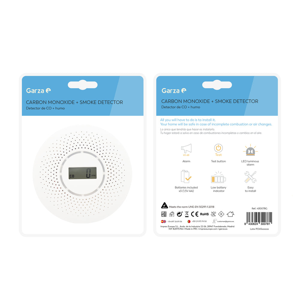 Detector de CO y Humo, Blister